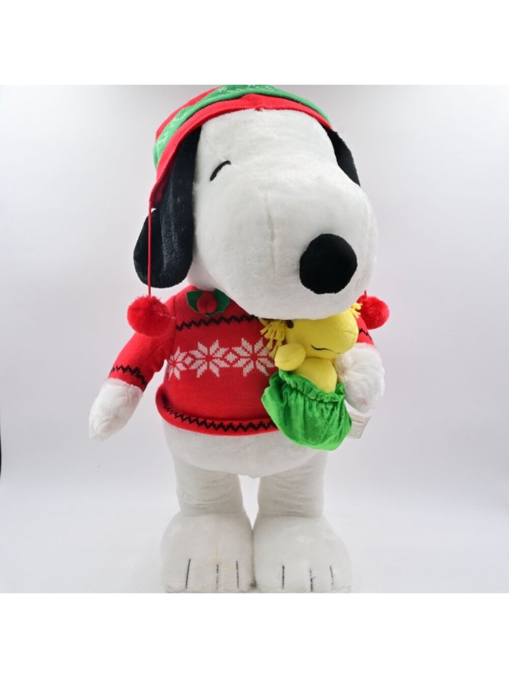 Gemmy Snoopy Woodstock Christmas Door Greeter 2013 Holiday Sweater & Hat 22"